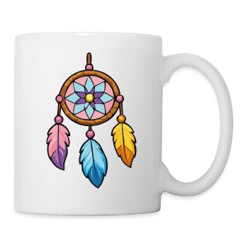 Colorful Dreamcatcher with Flower Star - Mug - white - Right