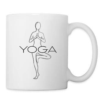 Yoga Pose - Sonnengruß Line Design  - Tasse - Weiß - Rechts