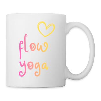 Flow Yoga - design coloré avec cœur - Mug blanc - blanc - Droite