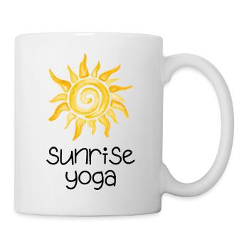 Sunrise Yoga - Design mit gelber Sonne - Tasse - Weiß - Rechts