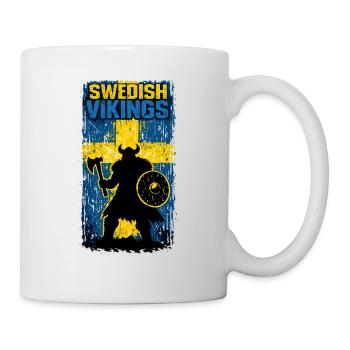 Schwedische Wikinger – Wikingerkrieger Schweden Flagge Distr - Tasse - Weiß - Rechts