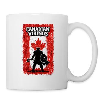 Kanadische Wikinger – Wikingerkrieger Kanada-Flagge - Tasse - Weiß - Rechts