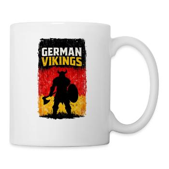 Deutsche Wikinger – Wikingerkrieger-Deutschland-Flagge - Tasse - Weiß - Rechts