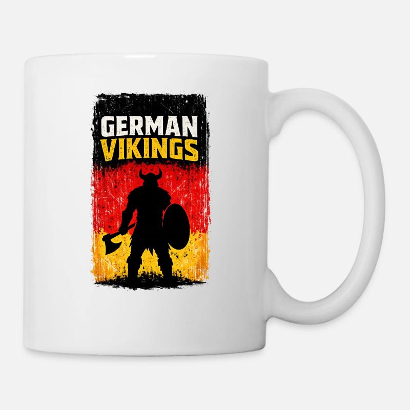 German Vikings – Viking Warrior Germany Flag  - Mug - white