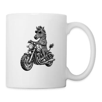 Zebra Motorcycle Rocker with Sunglasses - Mug - white - Right