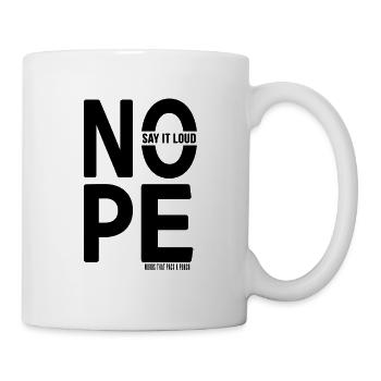 NOPE Minimalist Typography Statement Design - Mug - white - Right