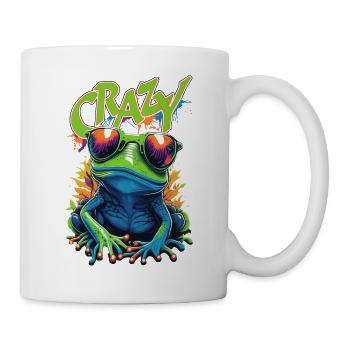 Crazy Frosch Pop Art - Tasse - Weiß - Rechts