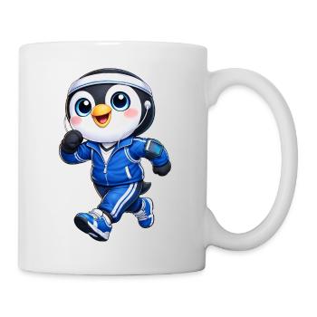 Marathon de jogging de pingouin sympa - Mug blanc - blanc - Droite