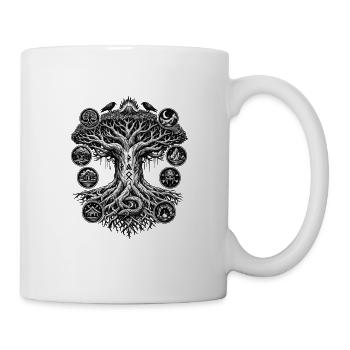 Yggdrasil-Lebensbaum-Wikinger-Design - Tasse - Weiß - Rechts