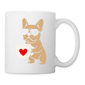 Frenchie Coffee Flat Design - Mug - white - Right