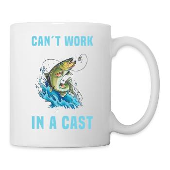 Can’t Work Today My Arm Is in a Cast Angler Humor - Mug - white - Right