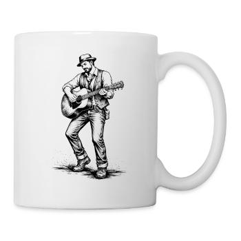 Vintage Gitarrist Noir Illustration - Tasse - Weiß - Rechts