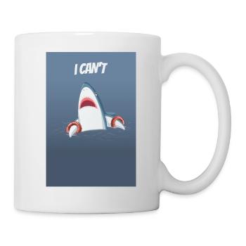 I Can't Funny Shark Meme Design - Mug - white - Right
