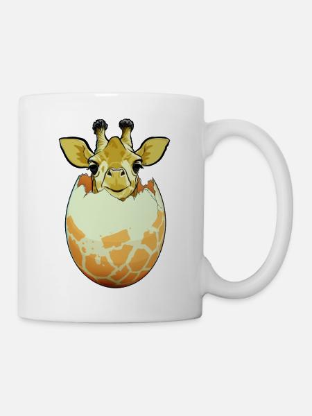 Éclosion de girafe - Mug blanc - blanc