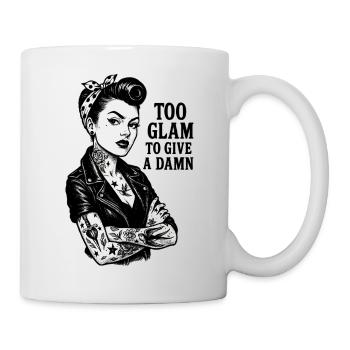 Rockabella Pin-Up: Outlaw Tattoo Girl & Lederjacke - Tasse - Weiß - Rechts