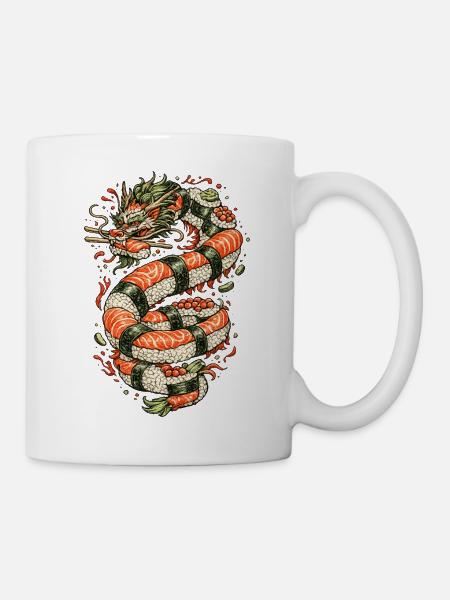 Drachen-Sushi-Spule - Tasse - Weiß
