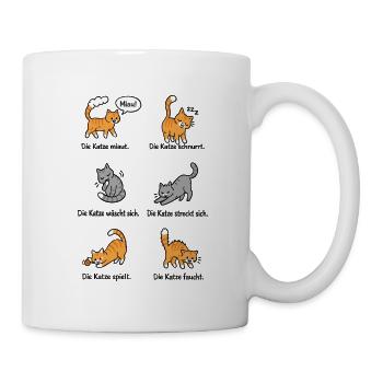 Katzenlaute Verspielte Katzenmotive - Tasse - Weiß - Rechts