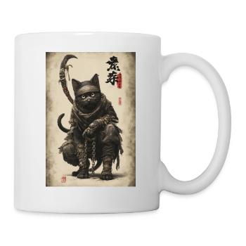 Shadowed Kat: Feline Warrior - Mug - white - Right