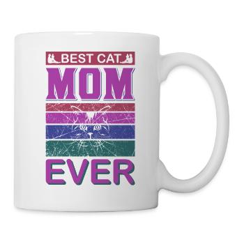 Beste Katzenmama aller Zeiten süßes Geschenkhemd - Tasse - Weiß - Rechts
