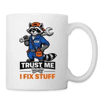 Waschbär-Reparaturprofi - Tasse - Weiß - Rechts