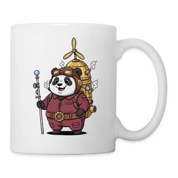 Panda Aviator Steampunk Propulsion Steam Cute - Mug - white - Right