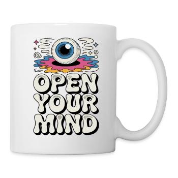  Open Your Mind Psychedelic Auge Retro Hippie - Tasse - Weiß - Rechts