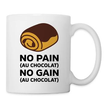 No Pain No Gain Au Chocolat : Muscu et Humour ! - Mug blanc - blanc - Droite