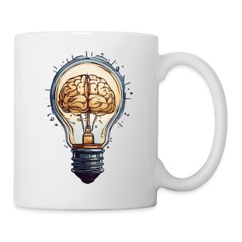 Lampe de pensée : Idées cérébrales dans une ampoule - Mug blanc - blanc - Droite