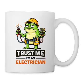 Elektriker-Frosch-Maskottchen Tee - Tasse - Weiß - Rechts
