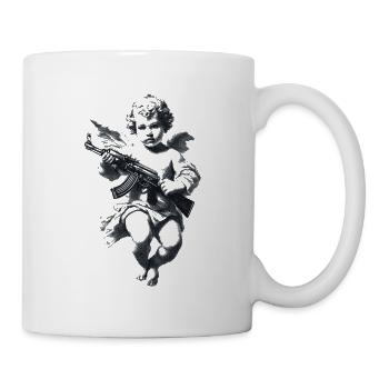 Angel with Rifle Silhouette - Mug - white - Right