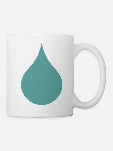 Wassertropfen – Regentropfen - Tasse - Weiß