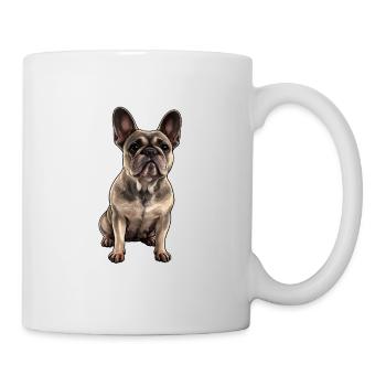 Bulldoggenblick Illustration - Tasse - Weiß - Rechts