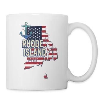 Carte murale rétro des États-Unis du Rhode Island - Mug blanc - blanc - Droite