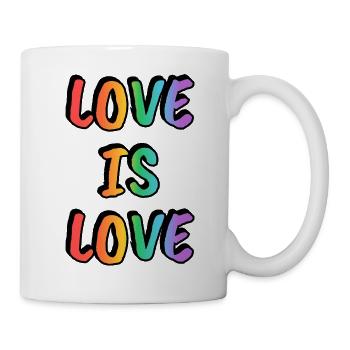 Liebe ist Liebe Regenbogen - Tasse - Weiß - Rechts
