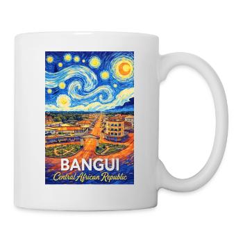 Bangui Cityscape Poster Starry Night - Tasse - Weiß - Rechts
