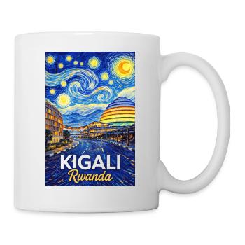 Kigali Rwanda Sternennacht Skyline - Tasse - Weiß - Rechts