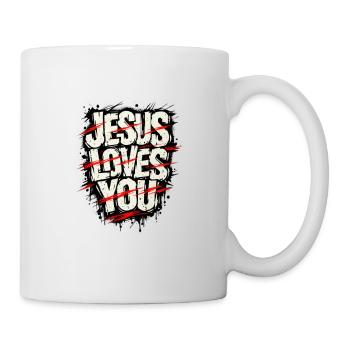 Jésus t’aime Gott liebt Dich - Mug blanc - blanc - Droite