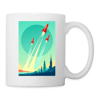 Eine Flotte steigt in den offenen Himmel auf - Tasse - Weiß - Rechts