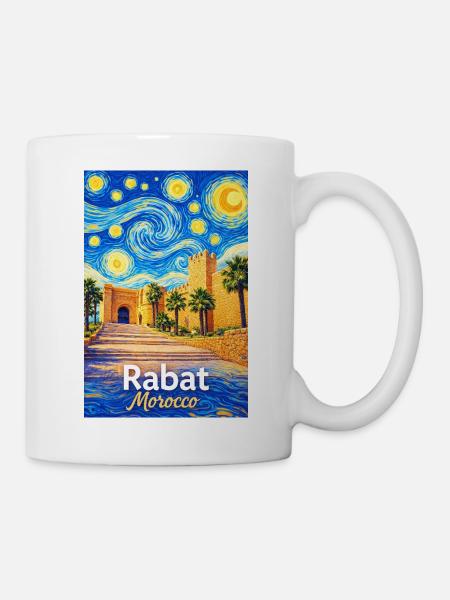 Rabat Morocco Starry Night - Tasse - Weiß