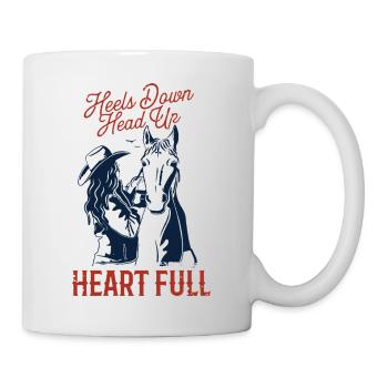 Equestrian sports - Heels down, head up, heart full. - Mug - white - Right
