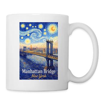 Manhattan Bridge in Star Swirl Style - Mug - white - Right