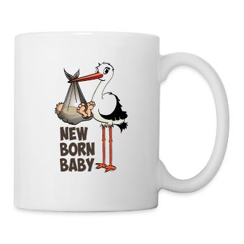 "Neugeborenes Baby" Der Storch mit dem Baby - Tasse - Weiß - Rechts