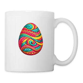 Buntes Spirales Osterei - Tasse - Weiß - Rechts