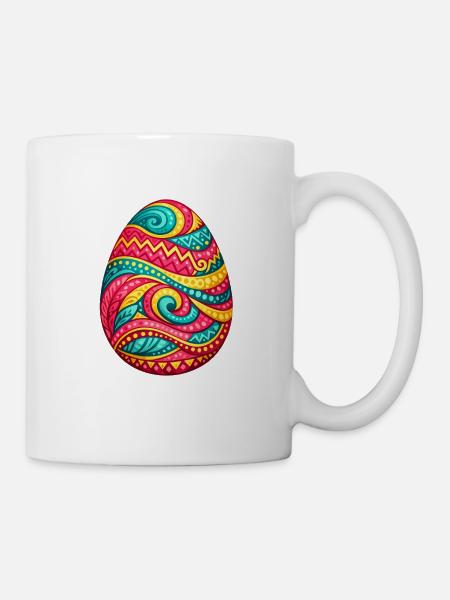 Colorful spiral Easter egg - Mug - white
