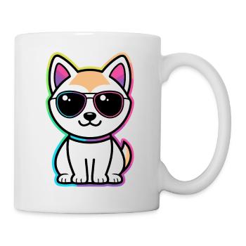 Cat Neon Rainbow Glasses - Mug - white - Right
