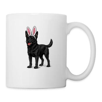 Chien sombre aux oreilles de lapin - Mug blanc - blanc - Droite