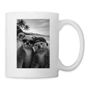 Koalas am Strand: Sonnenbrillen-Duo - Tasse - Weiß - Rechts