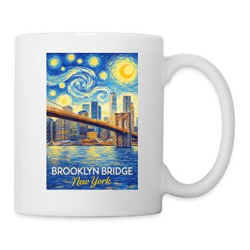 Brooklyn Brücke NY im Sternenstil - Tasse - Weiß - Rechts