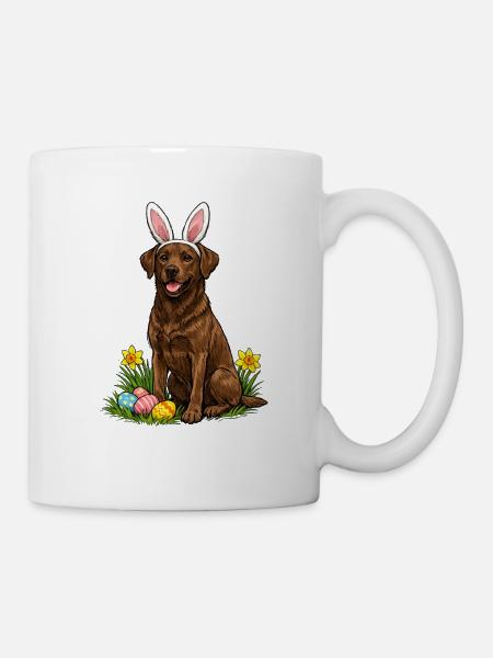 Easter Labrador with Bunny Ears - Mug - white