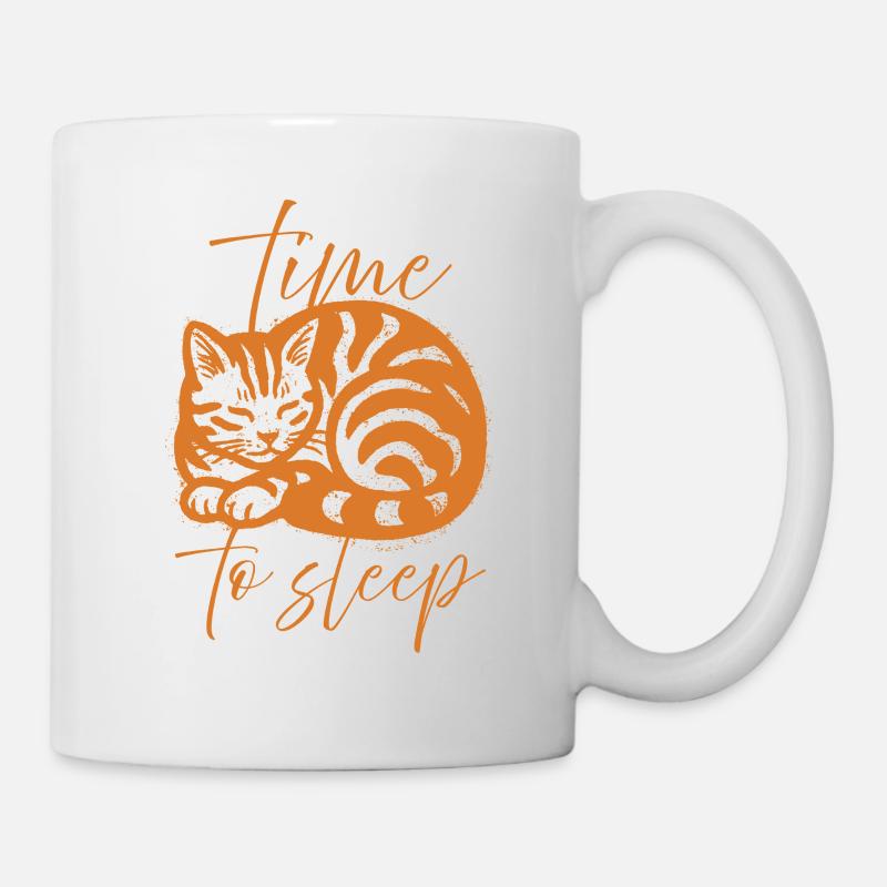 Schlafende Katze - Tasse - Weiß
